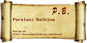 Perelesz Balbina névjegykártya